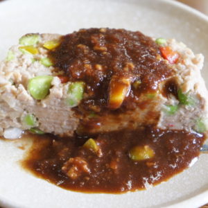 カニ白玉とワカメのお吸い物