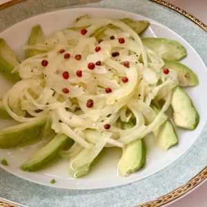 アボカドと豚肉の甘辛炒め